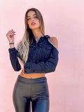 Giacca di jeans con catena argento
