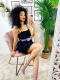 Abito in tulle a balze Venere Nero