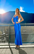 Abito a sirena blu elettrico