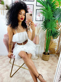 Abito in tulle a balze Venere Bianco