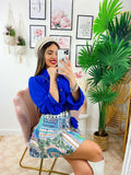 Camicia con bottoni blu