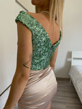 Top Verdeacqua con paillettes