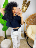 Maglia a top crop nera