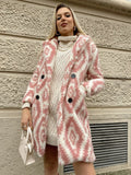 Cappotto Teddy bianco rosa