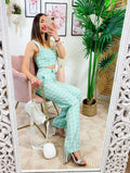 Completo verdeacqua pantalone e top