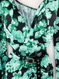 Tubino verde a fiori nero