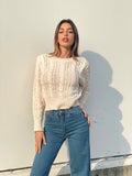 Maglione a trecce Panna