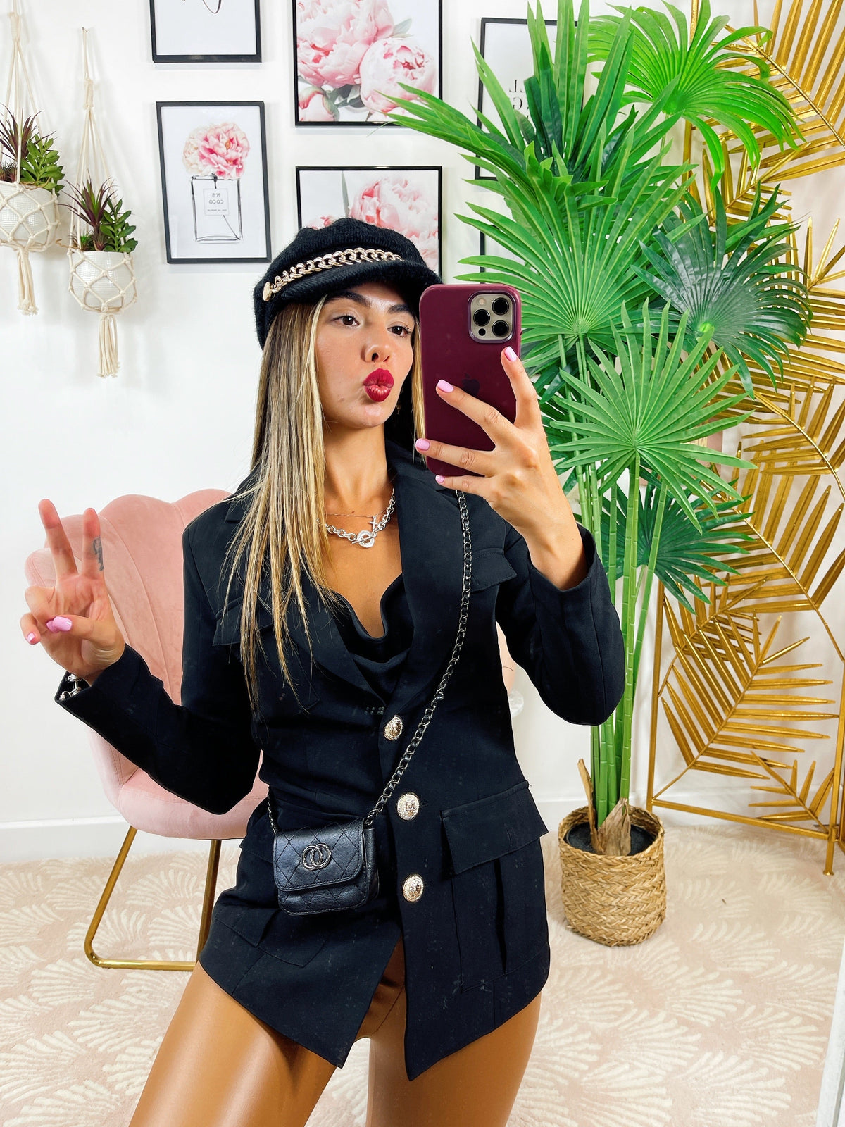 Blazer Nero con Borsetta