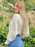 Maglione incrociato con ricami