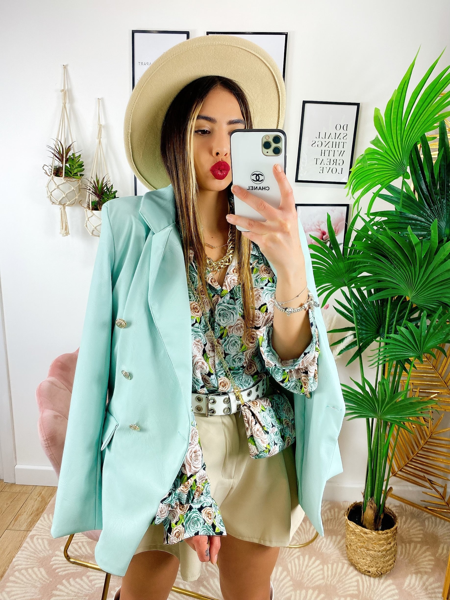Blazer in ecopelle Tiffany