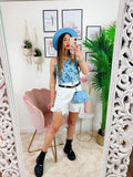 Short con spacchi anteriori sfrangiato bianco