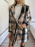 Cappotto check Camel nero