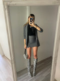 Completo giacca e gonna grigio