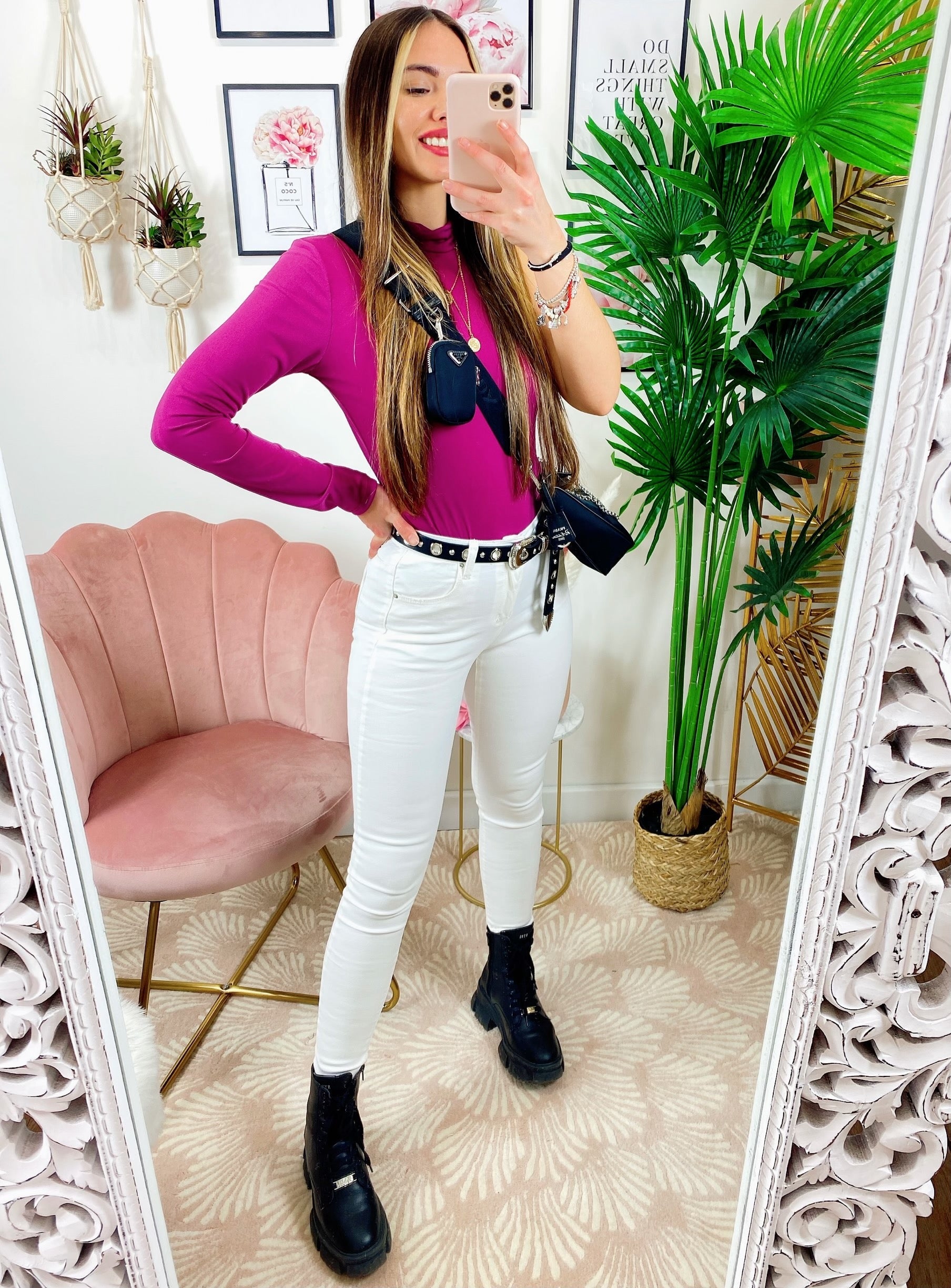 Pantalone aderente bianco