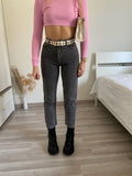 Jeans wide leg grigio