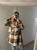 Giacca check choco nude
