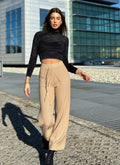 Pantalone di lana ampio beige
