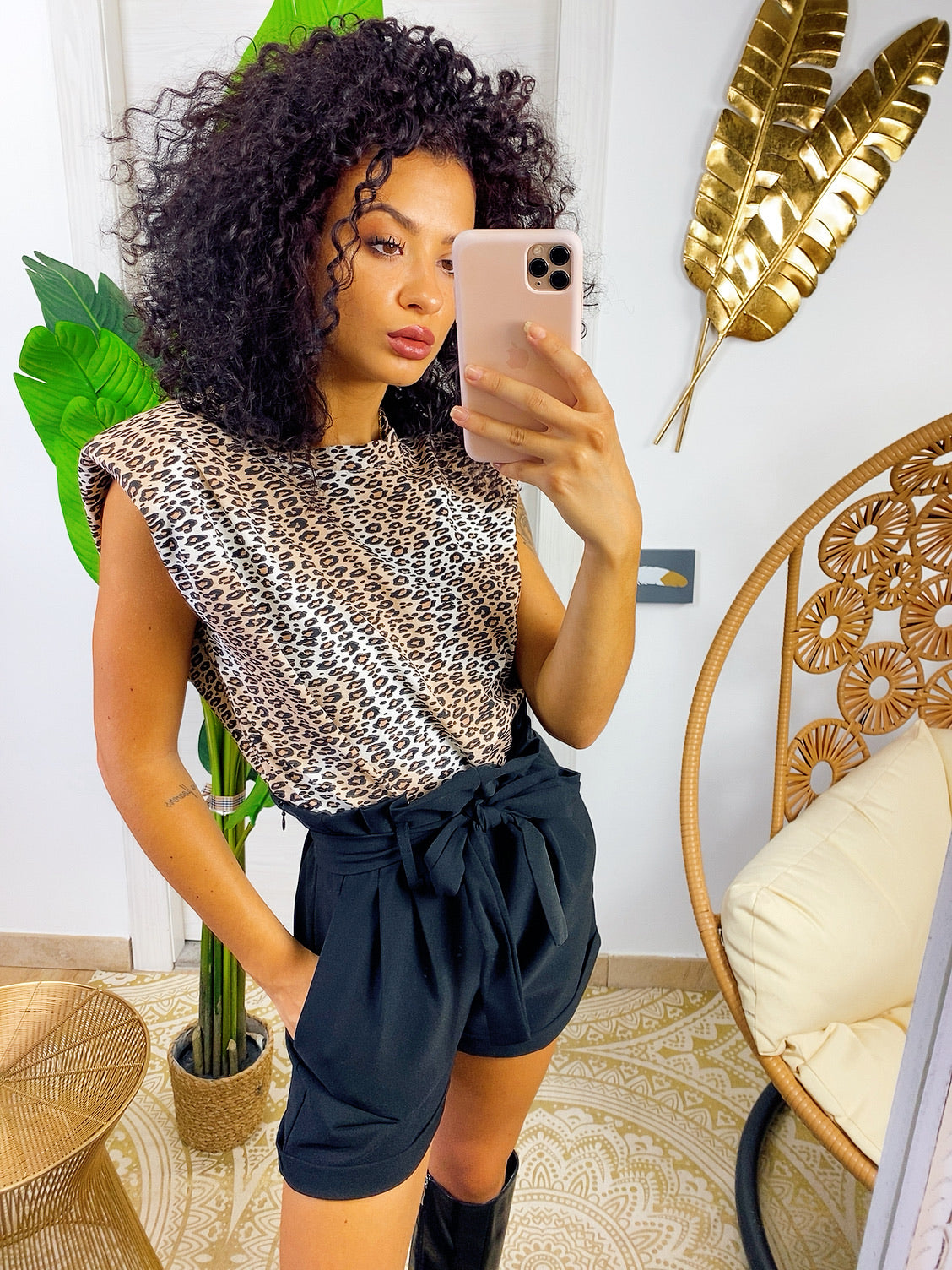 Maglia con spalline bombate Maculata trama piccola