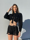 Short nero con catene