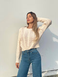 Maglione a trecce Panna