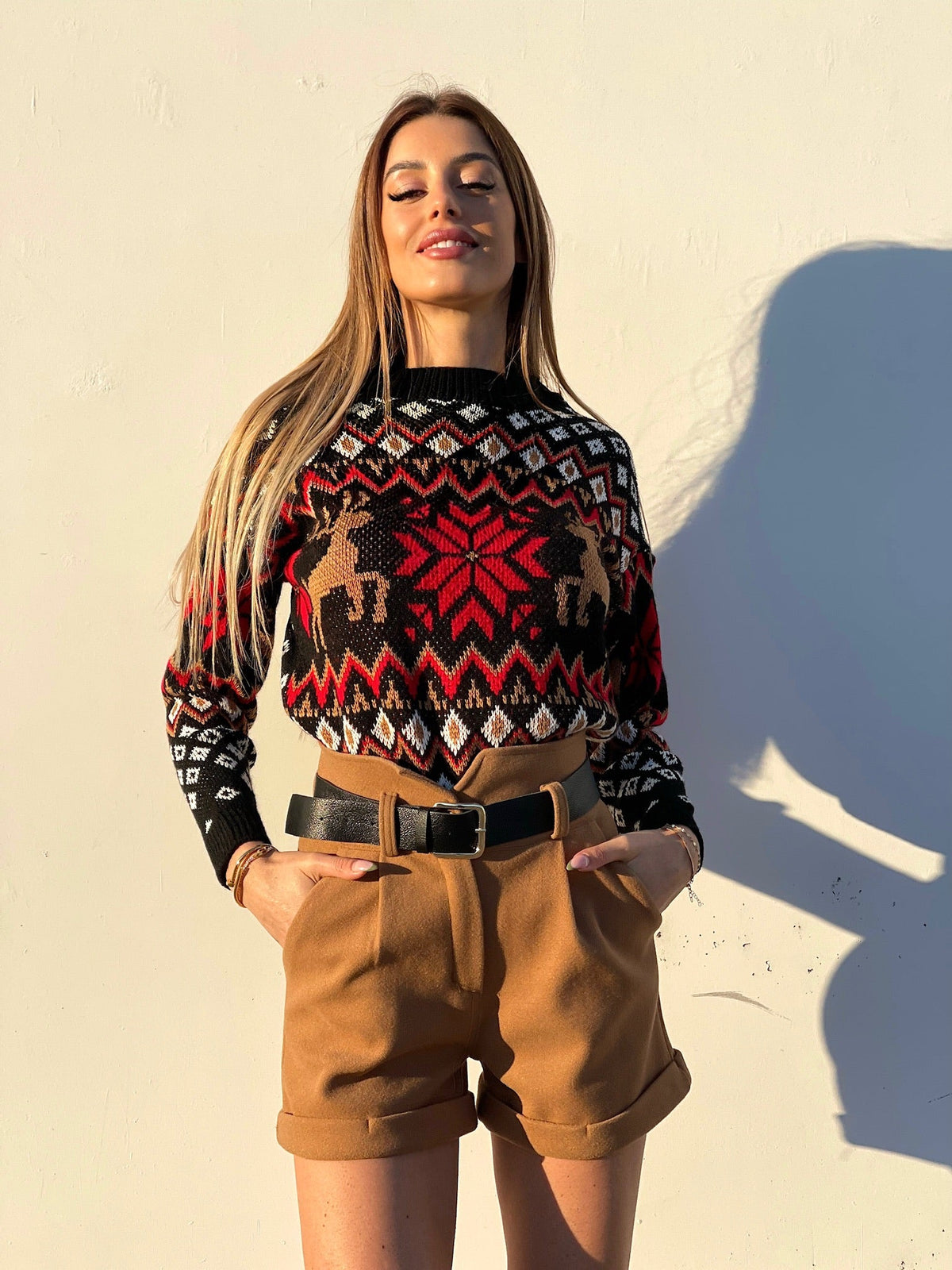 Maglioncino nero con renna