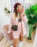 Completo 3 pezzi a quadri Rosa