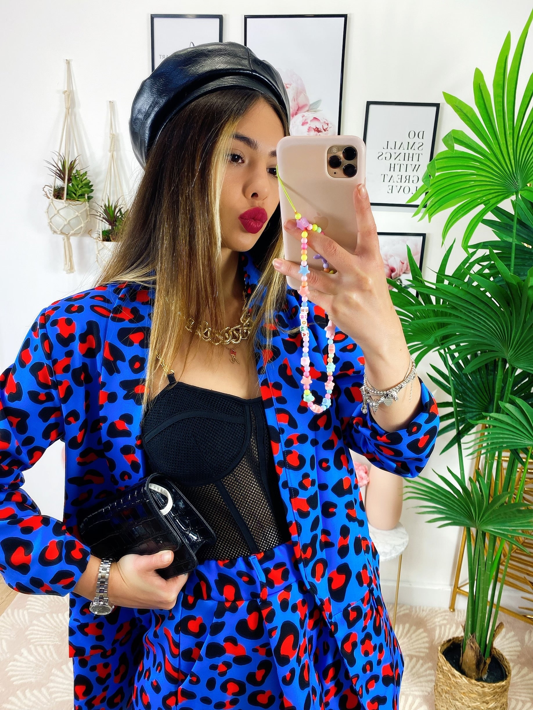 Completo Giacca e short maculato base Blu
