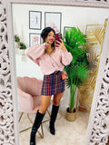 Cardigan con bottoni gioiello e spalle scoperte Rosa