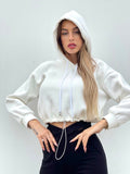 Felpa con elastico bianca