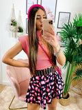 Short maculato con dettagli Rosa
