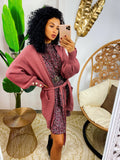 Cardigan manica lunga con perle peonia
