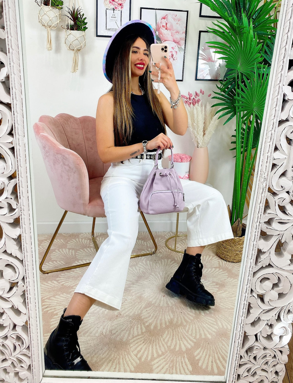 Pantalone a zampa bianco