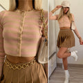 Maglioncino crop a righe nude