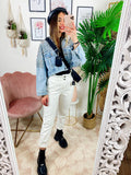 Giacca di jeans con borchie