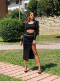 Completo maglia e gonna nero