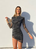 Abito silver con schiena aperta