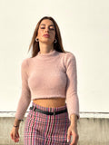 Maglioncino morbidissimo rosa schiena aperta