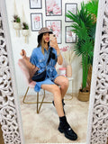 Abito jeans con borchie