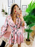 Kimono ad abito stampa cavallo Rosa