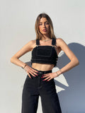 Completo top e jeans nero