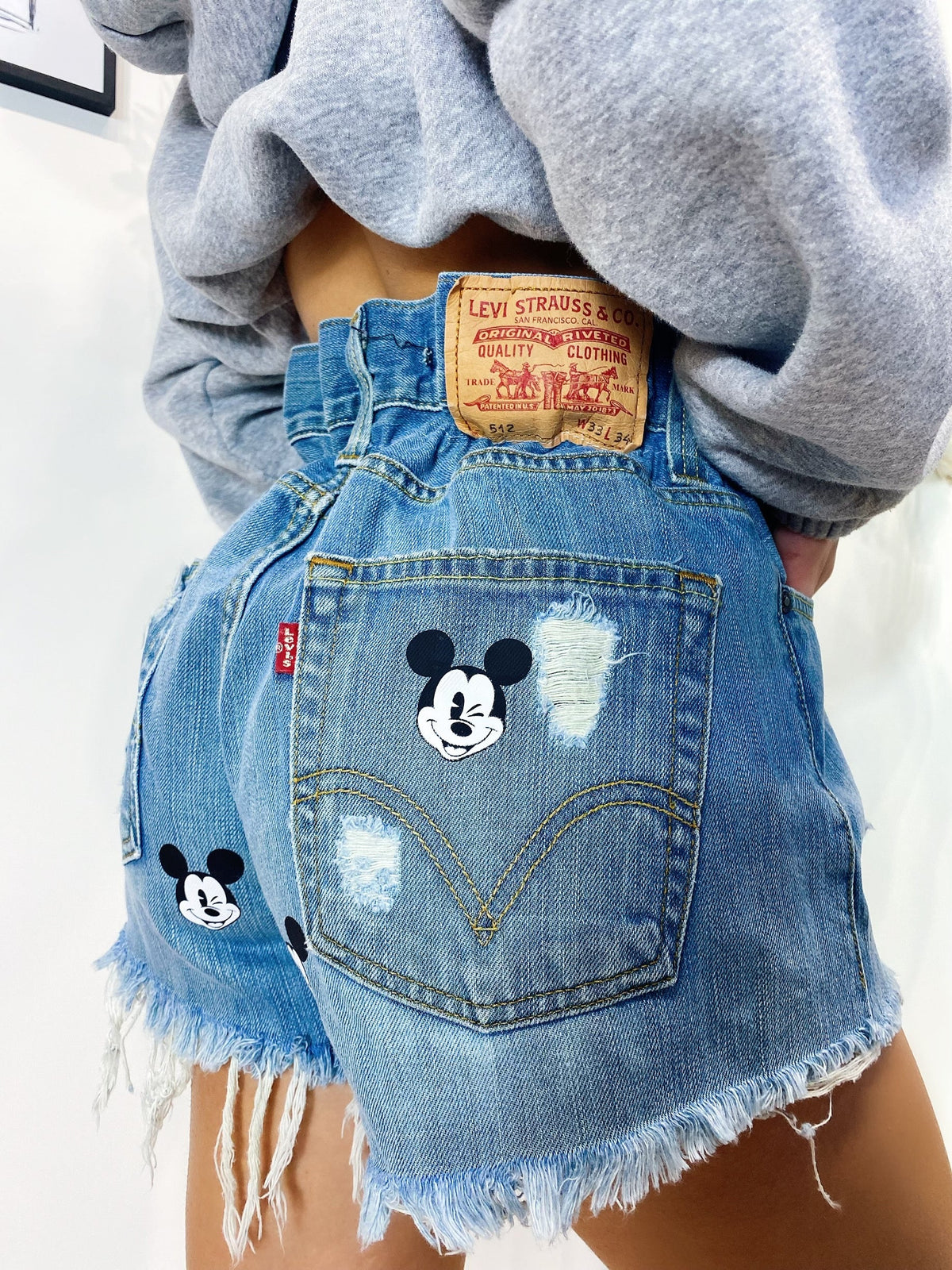 Short Levi’s Vintage con stampa topolino bagno medio