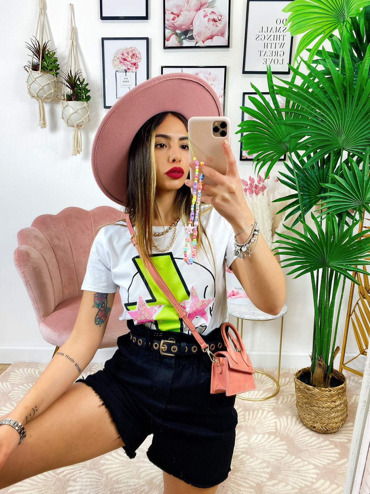 T-shirt con stampa Tuono