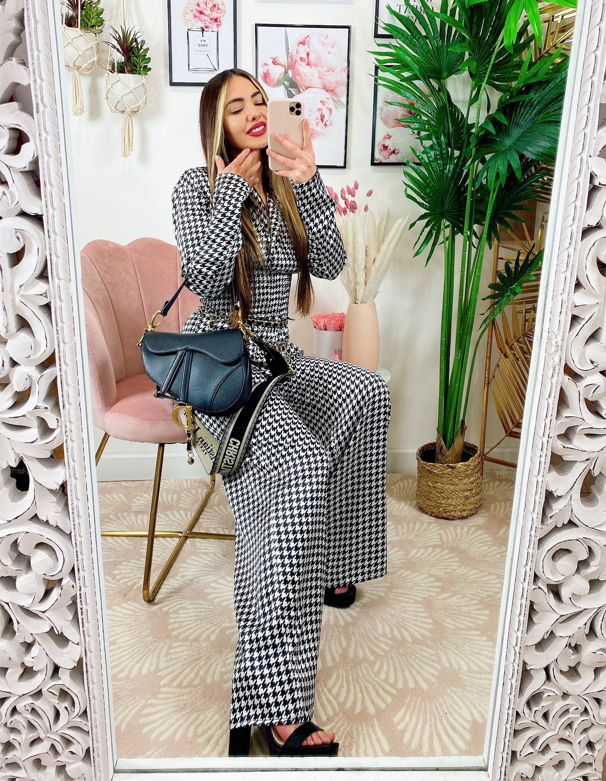 Completo pantalone e bluse  pied de poule