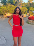 Abito corto push up rosso