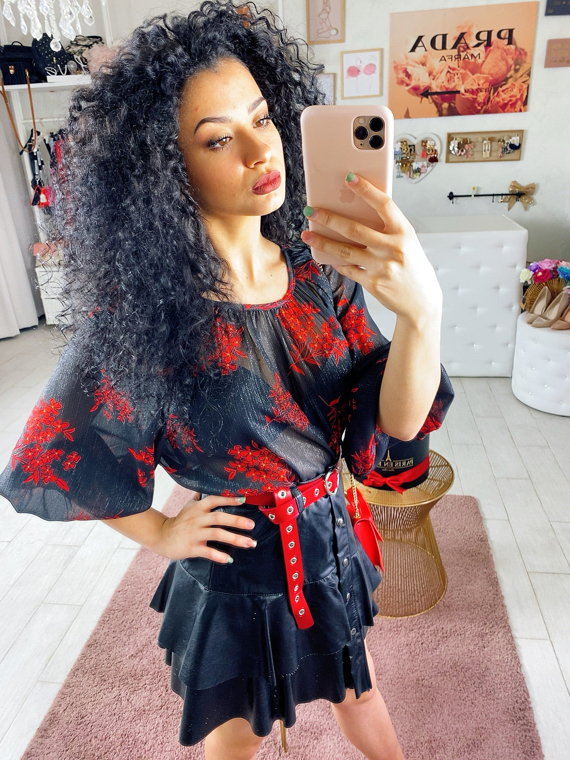 Blusa con fiori di ciliegio