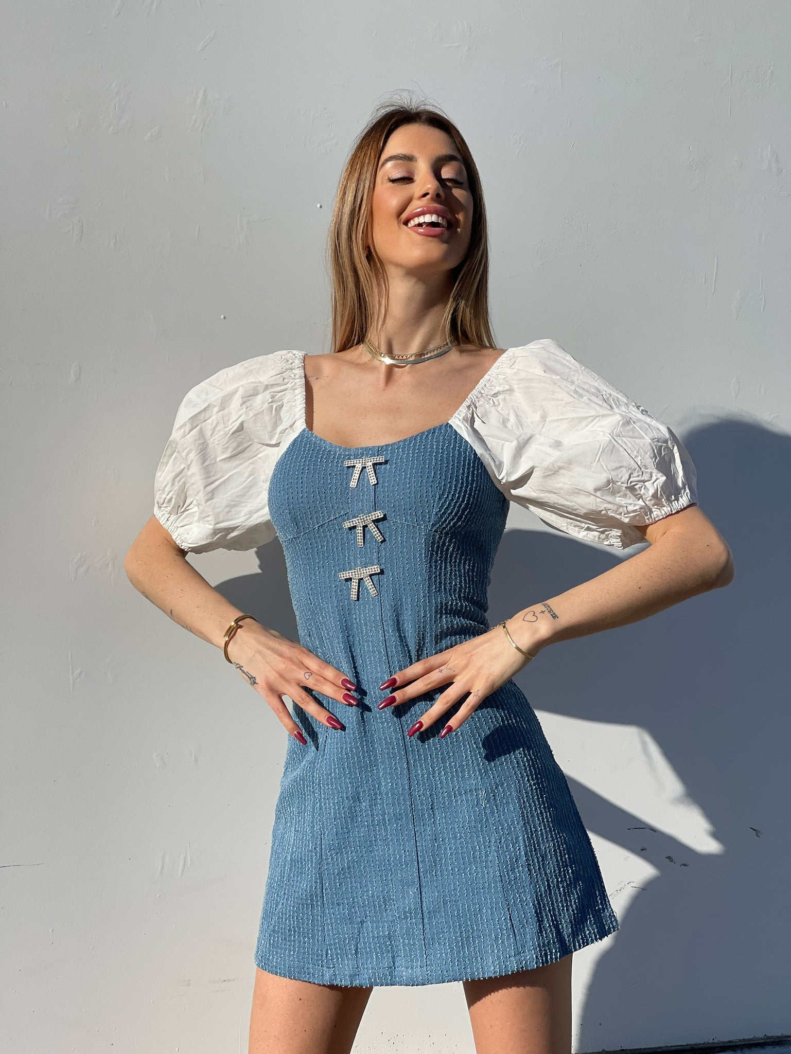Abito di jeans con fiocchetti