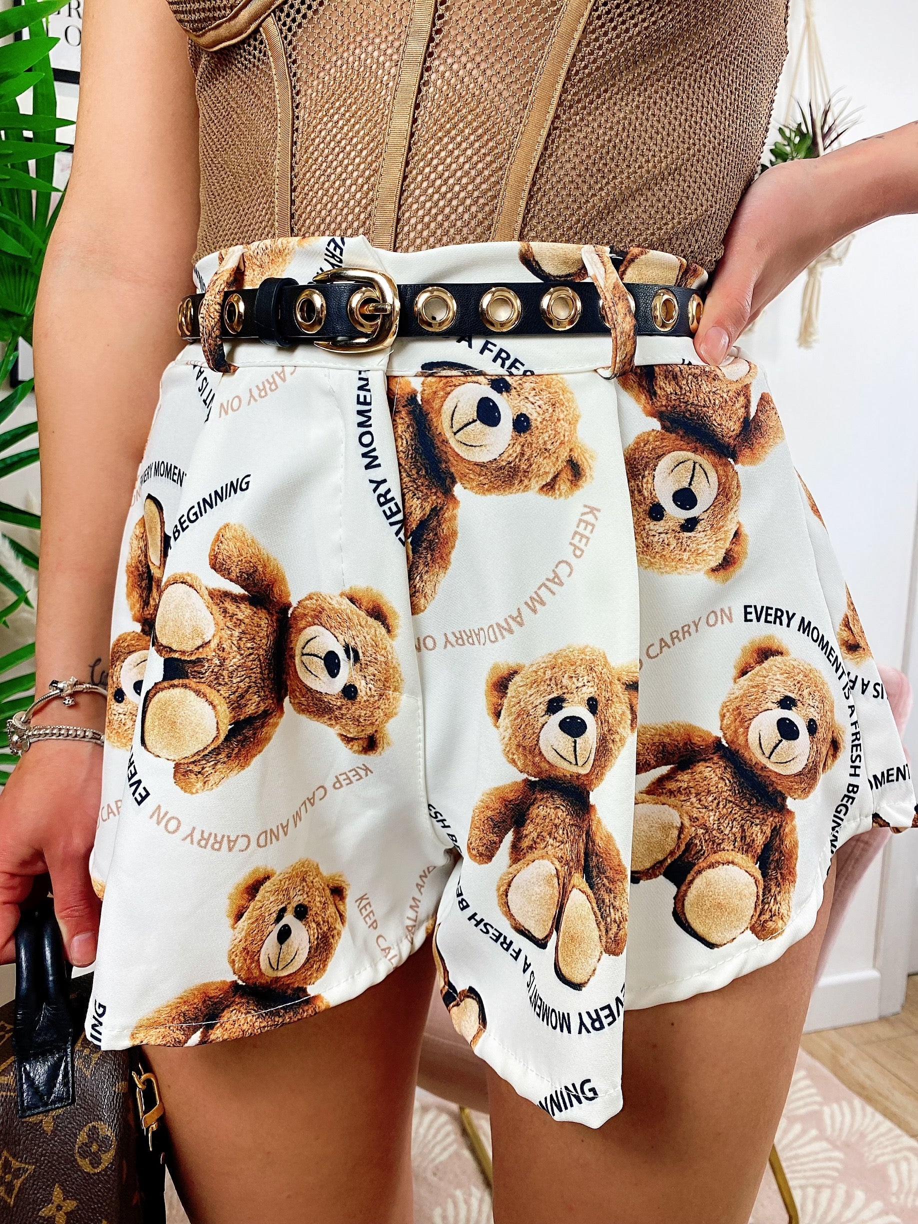 Short con Orsetti Bianco