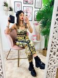 Completo Top e Pantalone etnico base Nera