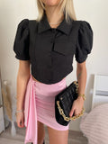Camicia crop nera