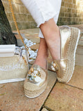 Espadrillas Gold con conchiglie